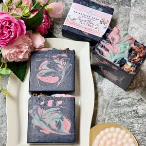 French Rose & Tea Tree ~ Handmade Cold Process Face Soap Facial Skin Repair