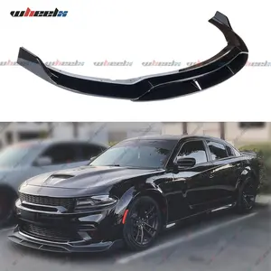4pcs Front Bumper Lip Compatible with 2020-2023 Dodge Charger SRT Hellcat Scat (Only Fit Widebody), Air Dam Lower Chin Spoiler Splitter, Protection Body Kit (Glossy Black)