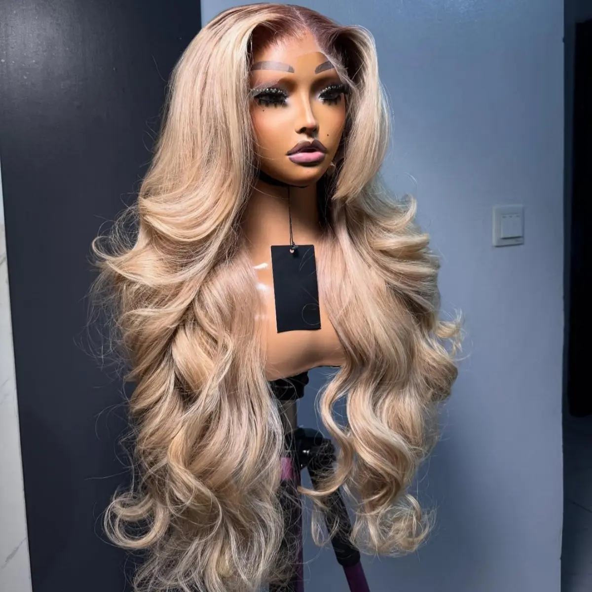 Brown Root Ash Blonde Body Wave 13x6 Lace Frontal Wig Human Hair Wigs Transparent Lace 180% Density Ombre Milk Tea Blonde Colored Human Hair Wigs For Women Pre-Plucked With Baby Hair Long Length 28 30 32 Inches, Loose Body Wigs, Blonde Wig Human Hair,summ