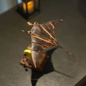 Animated Wooden Manta Ray | USB Rechargeable | Handcrafted Marine Art