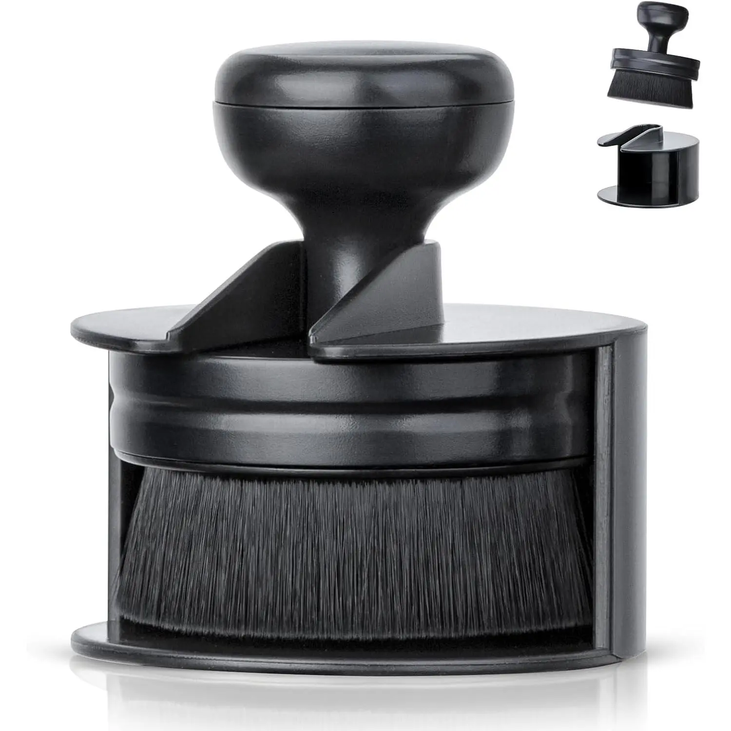 Tire Shine Applicator,Vegan Tire Shine Brush with Stand for Auto Detailing Cleaning Service (Black)