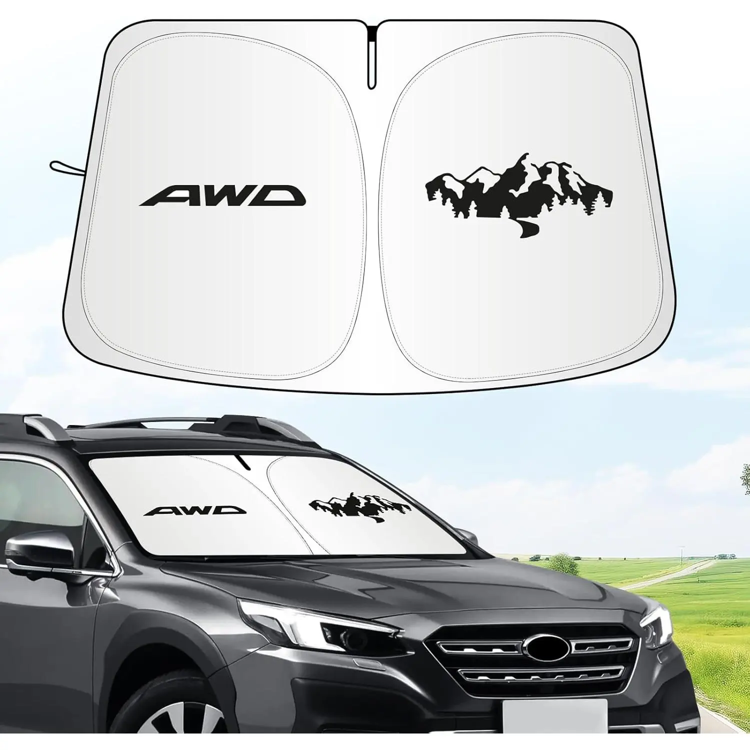 for Subaru Outback Sun Shade 2015-2024 2025, Car Front Window Covers Sun Visor Protector, Foldable Blocks UV Rays Windshield Sunshade for Subaru Outback Accessories
