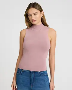 Express Fitted Mock Neck Sleeveless Sweater