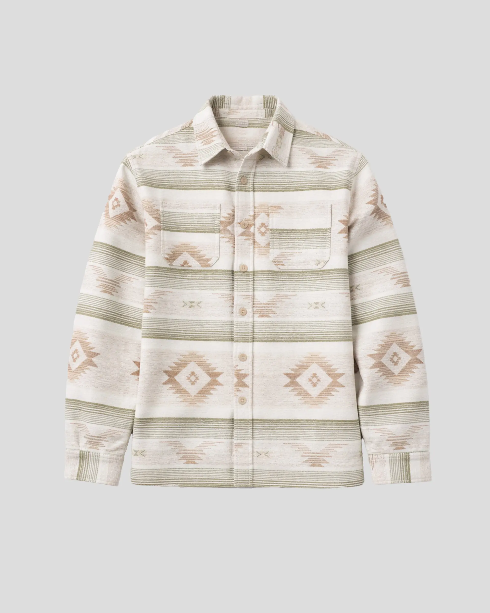 Brooklyn Cloth Striper Native Jacquard Shacket, Relaxed Fit Overshirt Jacket, Heavyweight Shirt Jacket Outerwear, Seasonal Layering Style, Multiple Sizes