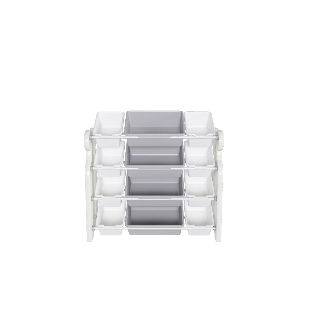 Kids Toy Storage Organizer with 12 Bins – Grey & White Nursery Organizer Cabinet, HDPE Bins & Shelf for Playroom, Bedroom, Living Room Kids Toy Storage Organizer with 12 Bins – Grey & White Nursery Organizer Cabinet, HDPE Bins & Shelf for Playroom, Bedroom, Living Room
