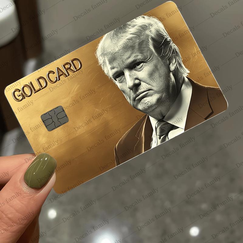 2pcs Funny and Quirky Golden Card Skin | Durable PVC Privacy Protection Stickers, Suitable for Credit Cards, Bank Cards, and Transit Cards - Scratch-Resistant, Street Style Fashion Accessory