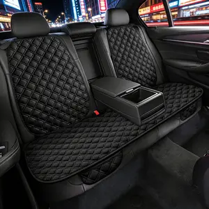 Checkered Linen Texture Car Seat Cushion Summer Cool Breathable Rear Seat Cushion 1 Package - Four Seasons Universal Seat Cushion Non-slip and Anti-fouling, Ultimate Comfort - General Model