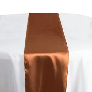 Satin Table Runner 12"x108" Cinnamon Brown - Stylish Table Linen