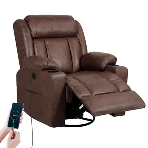 【2Packages Shipping】LEVELEVE Retro Rocking Recliner Chair, Massage Rocker Recliner Chair with Vibration Massage and Heat, USB and Type-C Ports,360° Swivel Chairs,Living Room, Bedroom, Nursery, RV