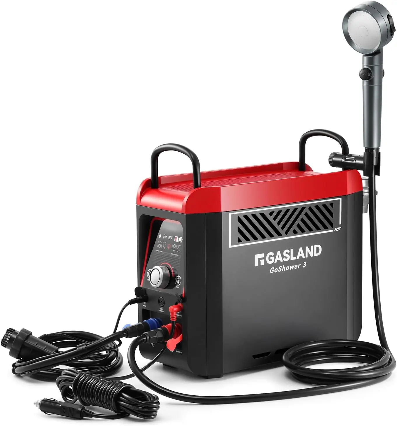 GASLAND Goshower G3 Pro 1lb Propane Portable Water Heater & Shower Pump, Instant Hot Water for Outdoor Camping, Hiking, Glamping & Vacationing, 4000mAh Rechargeable Shower System, CSA Certified