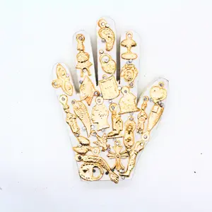 Milagro Hand {White, Gold Charms}