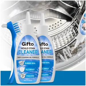 Gifto Mold Stain Remover Gel, Washing Machine Cleaner for Front Loader Seal Grout & Caulk, Washer Cleaner for Bathroom Shower Sink, Non-Toxic Tile Grout Cleaner with Cleaning Brush, 5 fl.oz(Pack of 2)
