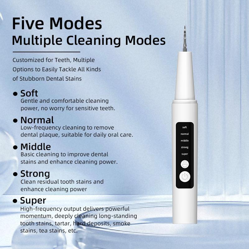 Oral Plaque/Tartar Remover for Teeth, Electric Tooth Cleaner Tartar Remover for Teeth with LED Light,5 Modes Rechargeable Teeth Cleaning Kit with Dental Tools, 3 Replaceable Heads Pet Safe Use Removable Adjustable
