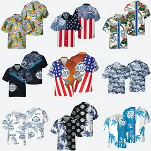 Busch Light Hawaiian Shirt, Tropical Beer Aloha Shirt, Summer Vacation Button Up Shirt, Beach Party Shirt, Island Style Shirt