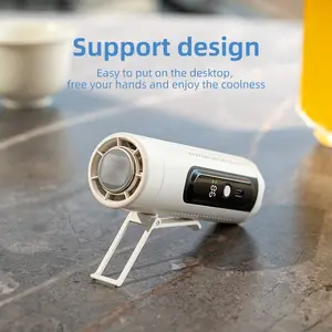 20, 000 RPM Turbo Handheld Fan with Metal Cooling Plate 5-Speed Adjustable Portable Mini Fan LED Battery Level Display Includes Waist Clip And Flashlight Function Type-C Rechargeable Personal Fan Ideal for Travel/Outdoor Use/Holiday Gifts