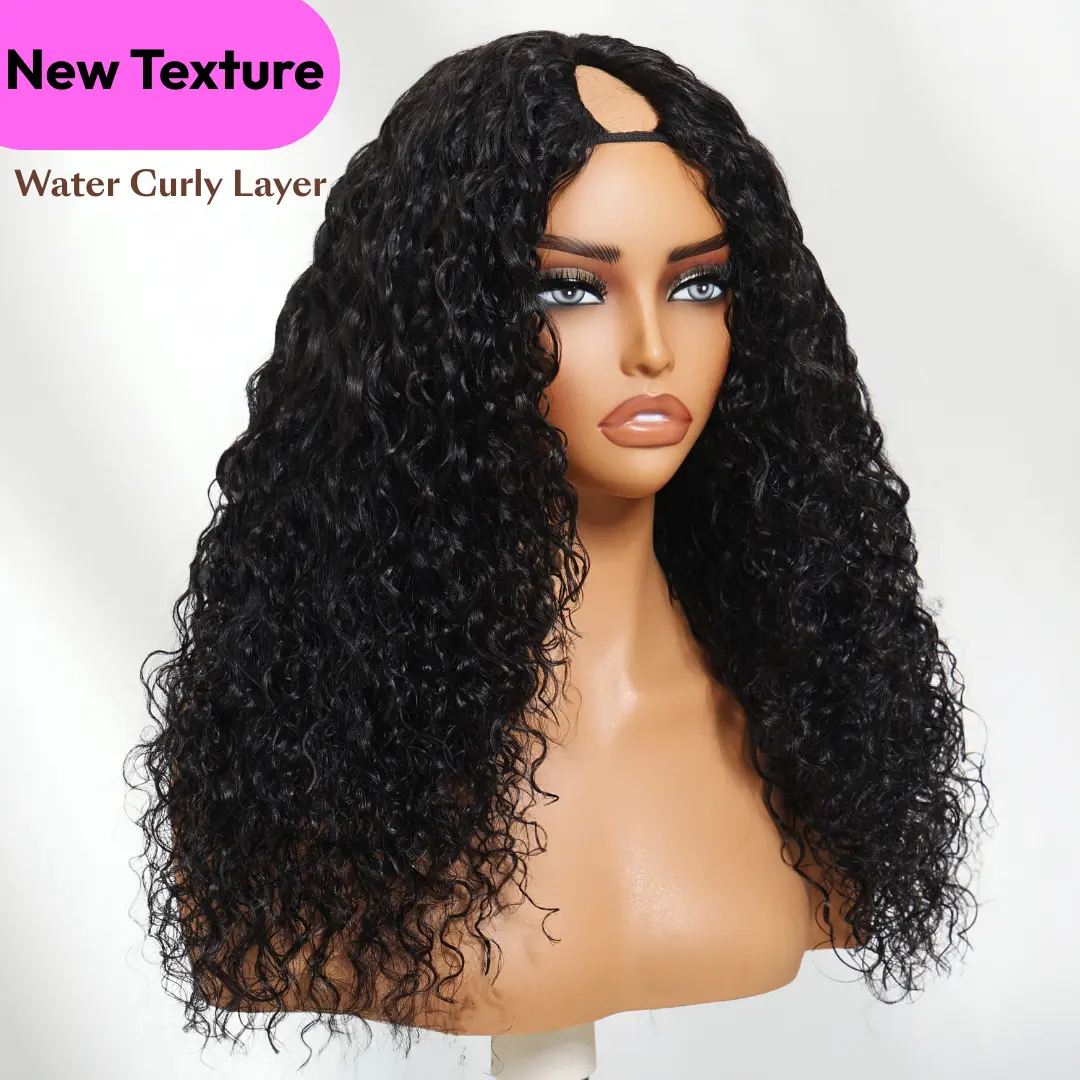 V Part -Water Curly Layered【Natural Black】
