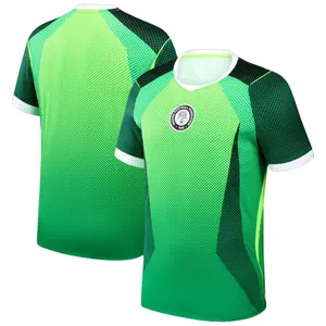Nigeria Super Eagles Soccer Jersey 2026 Home Away NFF Green - White Halftone Dot Gradient Men Women Fan Shirt Loose Casual Streetwear Sport Fall Winter Spring World Cup Tee