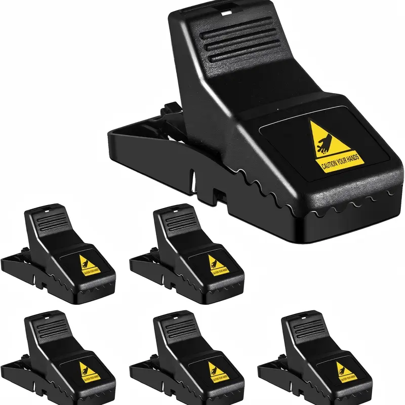 6 Pack Full Black controls Reusable M/O/U/S/E Control Devices Quick Sanitary Safe Solution with Sensitive Trigger for Indoor Outdoor Use Durable Washable ABS Plastic S-n-a-p control Mechanism Hands-Free Release System