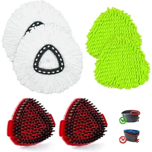 Mop Heads Ocedar, Mop Replace Head for Ocedar EasyWring 1 Tank, Microfiber Spin Mop Refills, Include 4 Spin Mop Head Deep Machine Washable with 2 Scrubber Mop Head