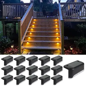 16pack Solar Pool Side Lights Changing Solar Deck Lights Outdoor LED Step Light Waterproof Pool Accessories Decor for Stairs Fence Yard Driveway Pathway Yard Backyard Garden