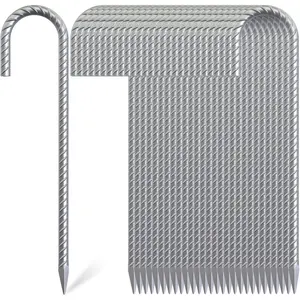 Rebar Stakes  Diameter Tent Stakes Heavy Duty , Galvanized Steel Chain Link Fence Stakes Metal Ground Anchors for Outdoor Decorations, Bounce House, Trap, Fencing