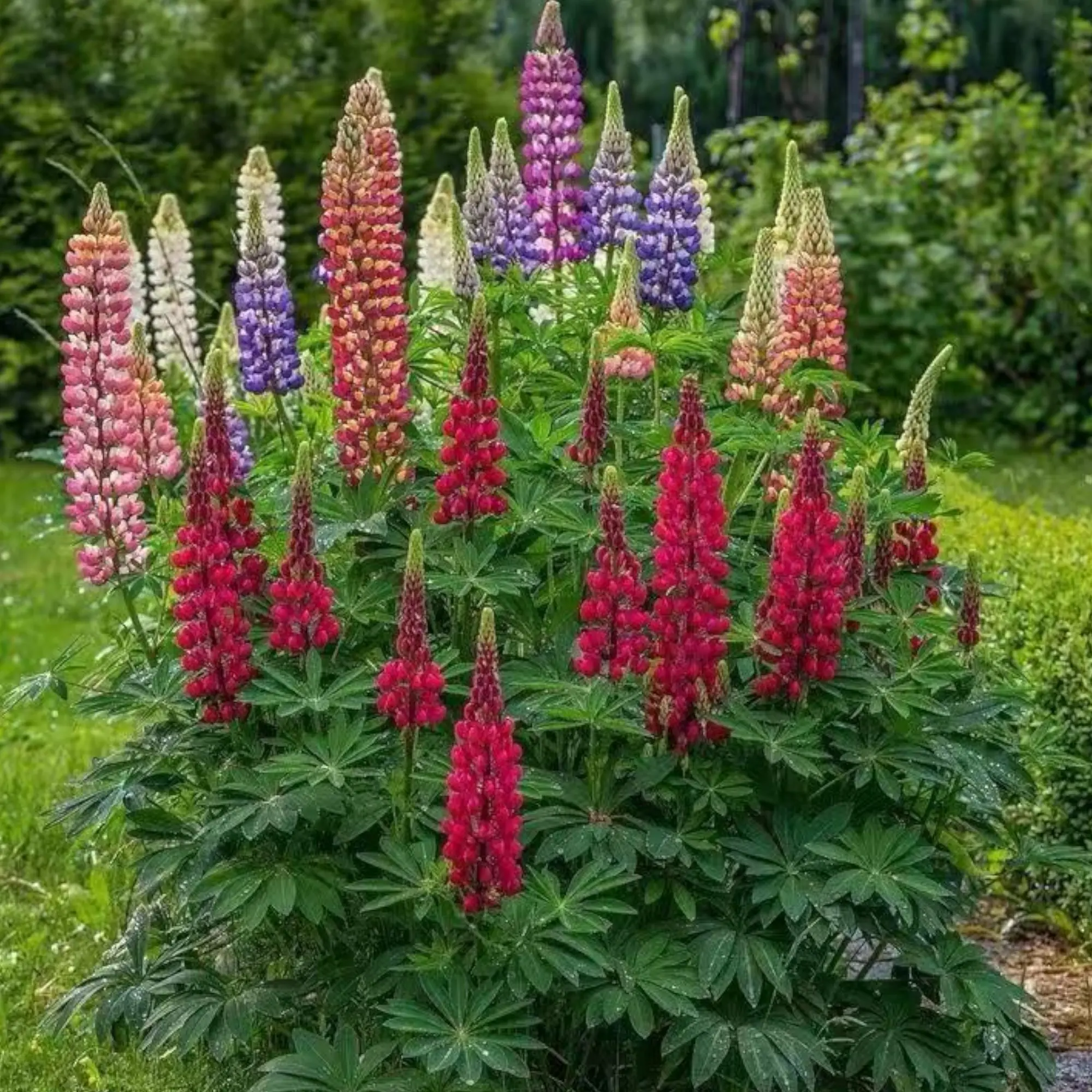 Russel Lupine Seeds - 100 Vibrant Mixed Colors for Stunning Vertical Garden Displays - Tall Flower Spikes Up to 36-48 Inches - Attracts Bees Butterflies & Hummingbirds - Perennial in USDA Zones 4-8