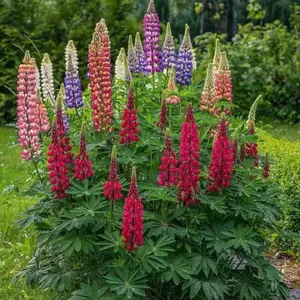 Russel Lupine Seeds - 100 Vibrant Mixed Colors for Stunning Vertical Garden Displays - Tall Flower Spikes Up to 36-48 Inches - Attracts Bees Butterflies & Hummingbirds - Perennial in USDA Zones 4-8