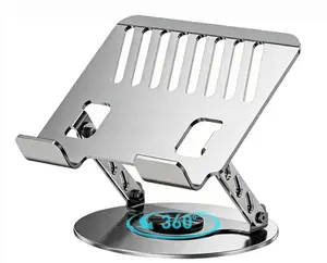 2Pcs Compatible 360° Rotating Adjustable Laptop Stand, Fully Foldable Dual Rotary Shaft Laptop Riser Portable Standing Desk, Fits MacBook & All 10-17 Inch Laptops