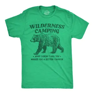 Mens Funny T Shirts Wilderness Camping Sarcastic Nature Graphic Novelty Tee for Men Mens Funny T Shirts Cool Vintage Fashion T-Shirt Gift Classic Menswear Sarcastic Apparel for Men Funny Camping Short Sleeve Green -