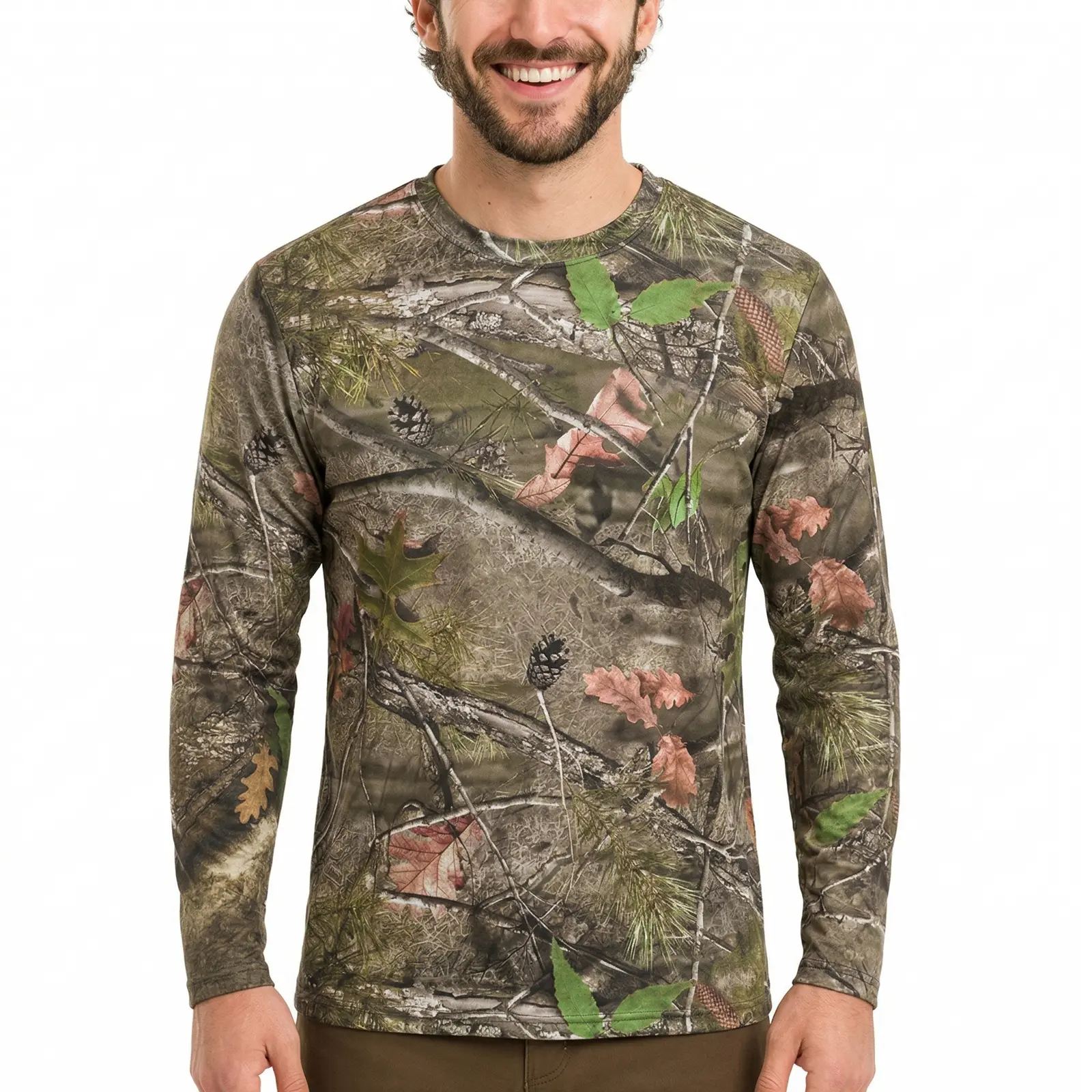 ARRIS Men's Ghost Veil Camo Performance Long Sleeve Shirt with UV Sun Protection, 4-Way Stretch, Cooling and Breathable Fabric for Hunting & Fishing, Uv Protection