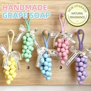 Grape-shaped hanging soap gift set — Handcrafted 25-piece set of scented decorative soaps containing botanical ingredients, releasing a lasting fresh fragrance. Bathroom accessories, home décor, ladies' gift set, Valentine's Day gift  DIY