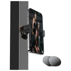Magnetic Phone Holder for Gym - 360 Adjustable Heavy Duty Magnet for Cellphone Stand Compatible with Most Smartphones, Hands-Free Video Recording
