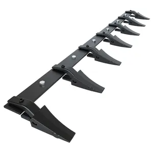 72" Bucket Tooth Bar, Heavy Duty Steel Fits 1/2" Cutting Edge, 7 Teeth Bolt-on Attachment for Compact Tractor & Skid Steer Loader Bucket, No-Drill Installation, Replaceable Digging Teeth
