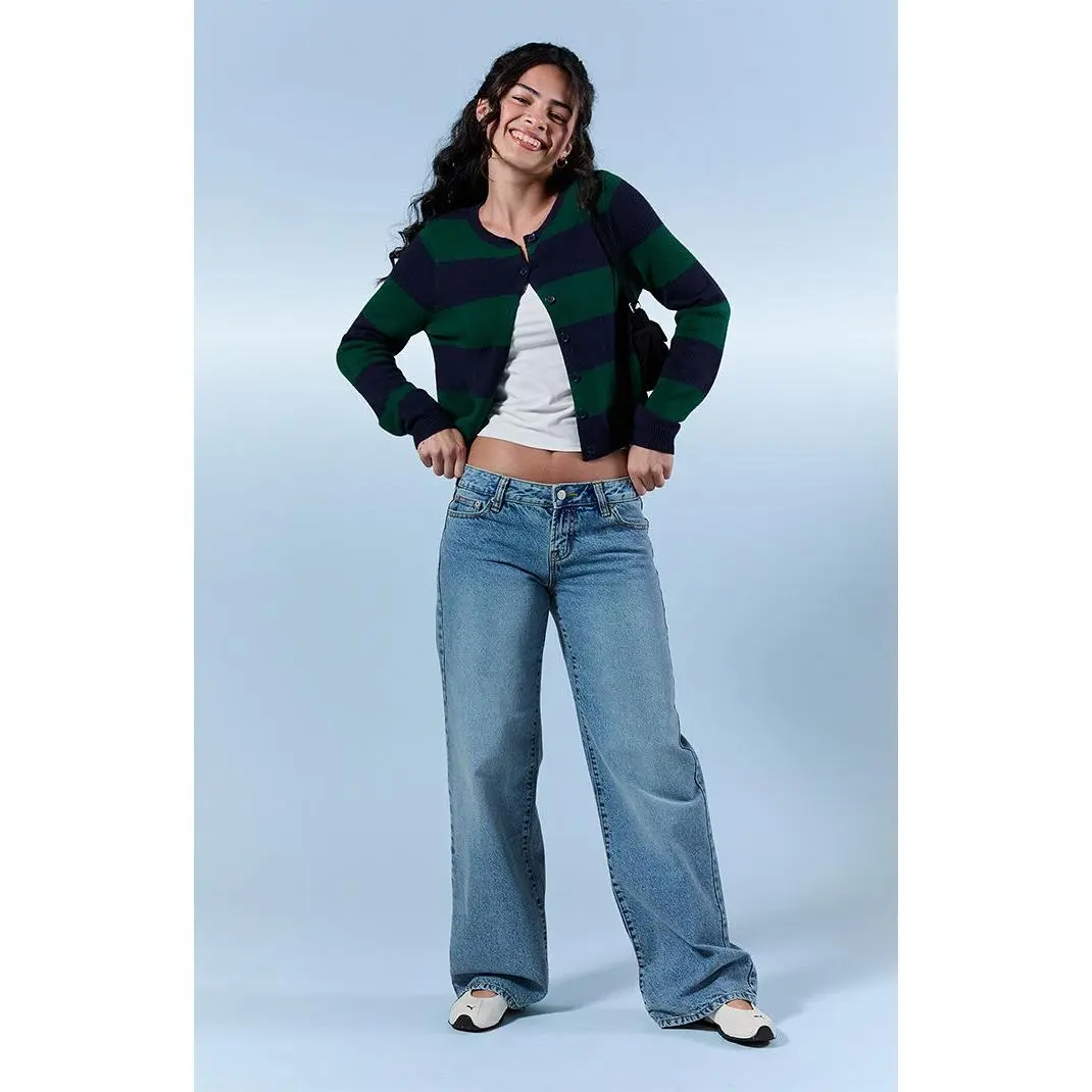 Pacsun Women's Zoe Low Rise Girlfriend Jeans Medium Blue Wash