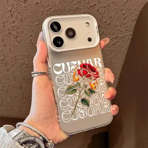 Flame-red rose pattern Phone Case for iPhone 17 AIR 17 PRO 16 PRO 15  PRO MAX  14 PLUS 13 PRO 12 11 PRO XS MAX X XR Samsung Galaxy S25 Ultra S24 S23 S22 Plus  series(anti-drop hard shell) shockproof mobilephone protective cover