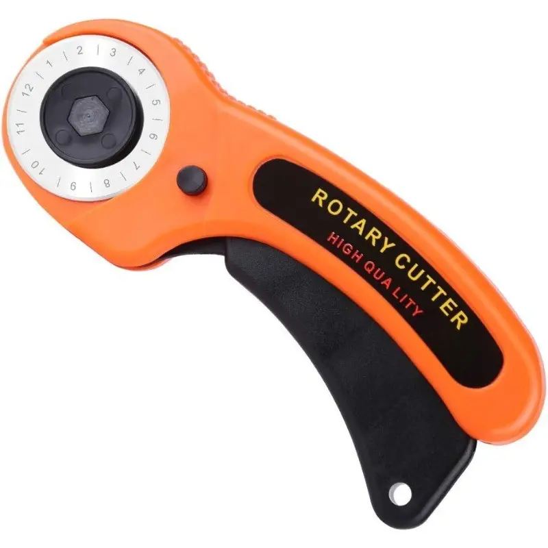 45mm Rotary Cutter for Fabric, Ergonomic Quilting & Sewing Cutter with Safety Lock, Sharp Rolling Blade for Crafts Leather Paper