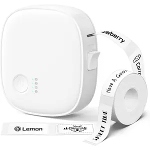 Mini Bluetooth Label Maker Machine with Tape  Portable Wireless Thermal Printer Rechargeable Waterproof Built-in Cutter for Home Office Kitchen