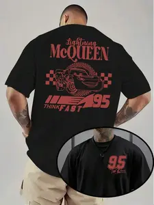 Lightning 95 Racing Graphic T-Shirt Gildan Unisex Tee – Retro Car Collage Shirt, Vintage McQueen Racing Streetwear, Funny Car Lover Gift, Casual Cotton Tee for Men Women