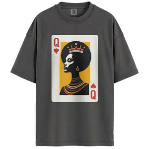 Comfort Colors Afro Queen of Hearts Shirt, Afrocentric Playing Card Graphic Tee, Black Women & African American Queen Gift T-Shirt
