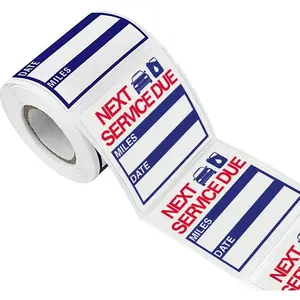 300 count Oil Change Stickers - 2" x 2" Removable Vinyl Labels for Windshield, Auto Maintenance Reminder Stickers, Next Service Due Stickers (1 Roll)