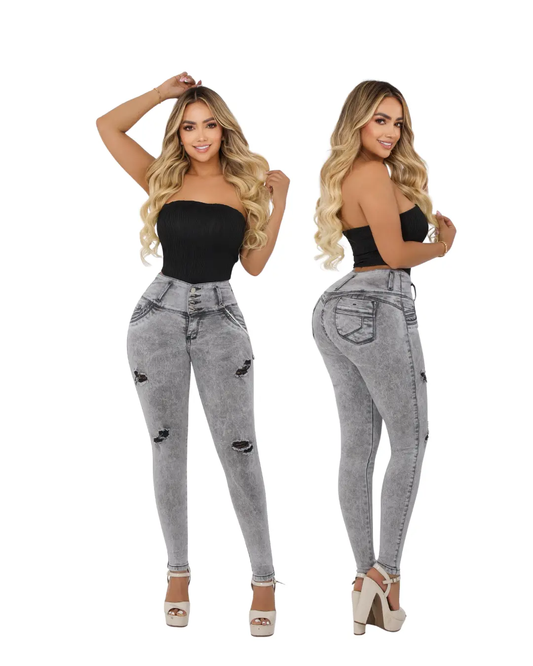 Jeans Levantacola Colombiano Women's High-Waist Skinny Fit Denim Jeans Levantacola Colombiano Women's High-Waist Skinny Fit Denim