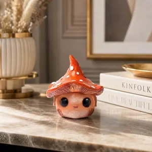 Cute Mushroom Alien Elf Figurine - Creative Big-Eyed Home Decor, Garden Entrance Statue (Home Supplies) Movie Teddy Bear Plush Toy Set