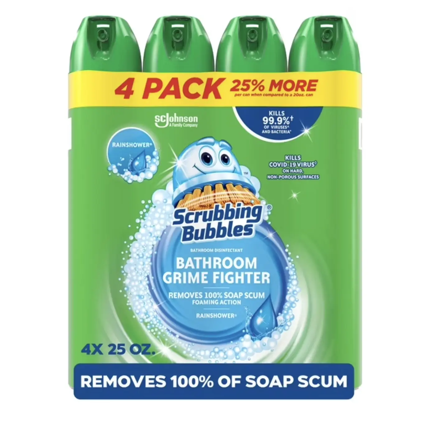 Scrubbing Bubbles Bathroom Cleaner, Rainshower, 4 ct., 100 oz.