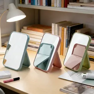 Foldable Desktop Makeup Mirror | Princess Rectangular Mirror (Travel-Friendly)