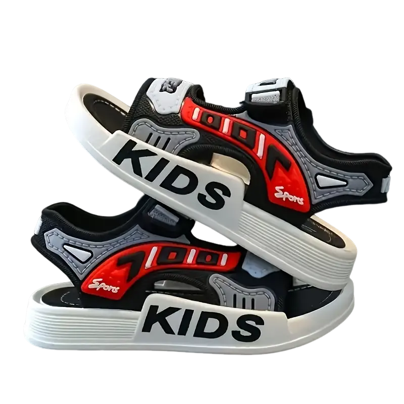 Kids' Fashionable Sandals - Synthetic Open-Toe Flat Heel (1 cm or Less) PVC Slides with Cute Cartoon Designs, Non-Slip Soles for Summer Outdoor Beach Use