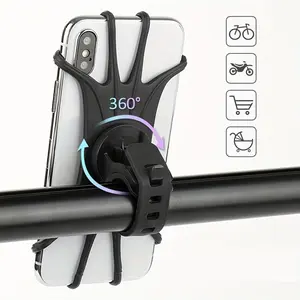 Bicycle Phone Mount, 360 Degree Rotating Shockproof Holder, Fits 11.94-16.51 Cm Phones, Scooter Handlebar Clamp, Durable Bike Accessory