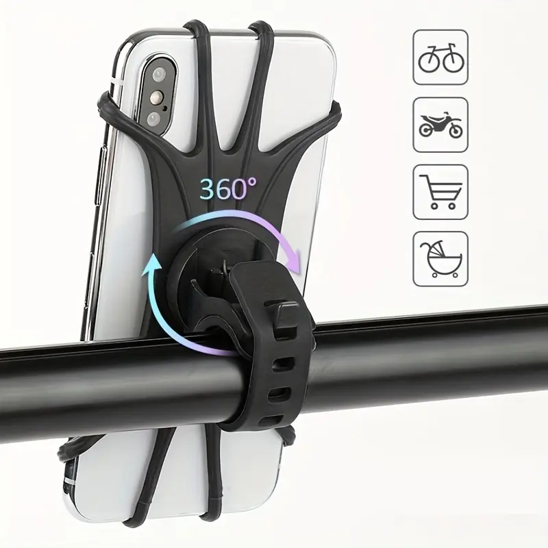 Bicycle Phone Mount, 360 Degree Rotating Shockproof Holder, Fits 11.94-16.51 Cm Phones, Scooter Handlebar Clamp, Durable Bike Accessory, Bicycle Accessories