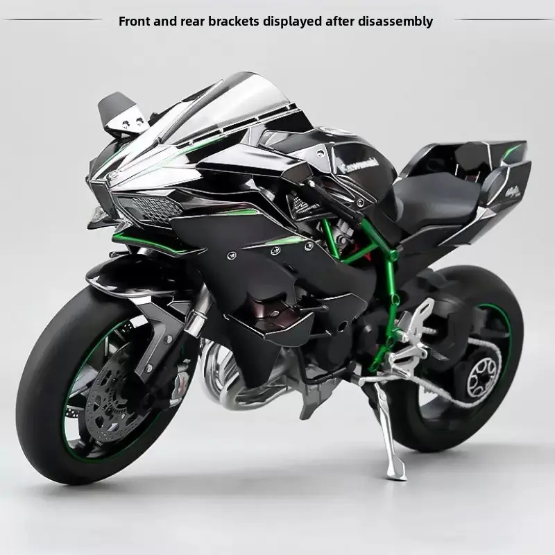 Large Scale Dynamic Motorcycle Model, Startable with Sound & Smoke, High Precision Details, Metal Finish, Collectible Gift for Enthusiasts