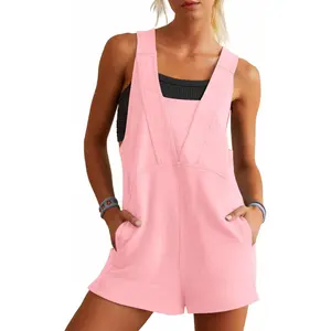 Imily Bela Essentials Womens Summer Casual Romper Sleeveless Athletic Trendy Short Jumpsuit Workout Loose Fit Outfits