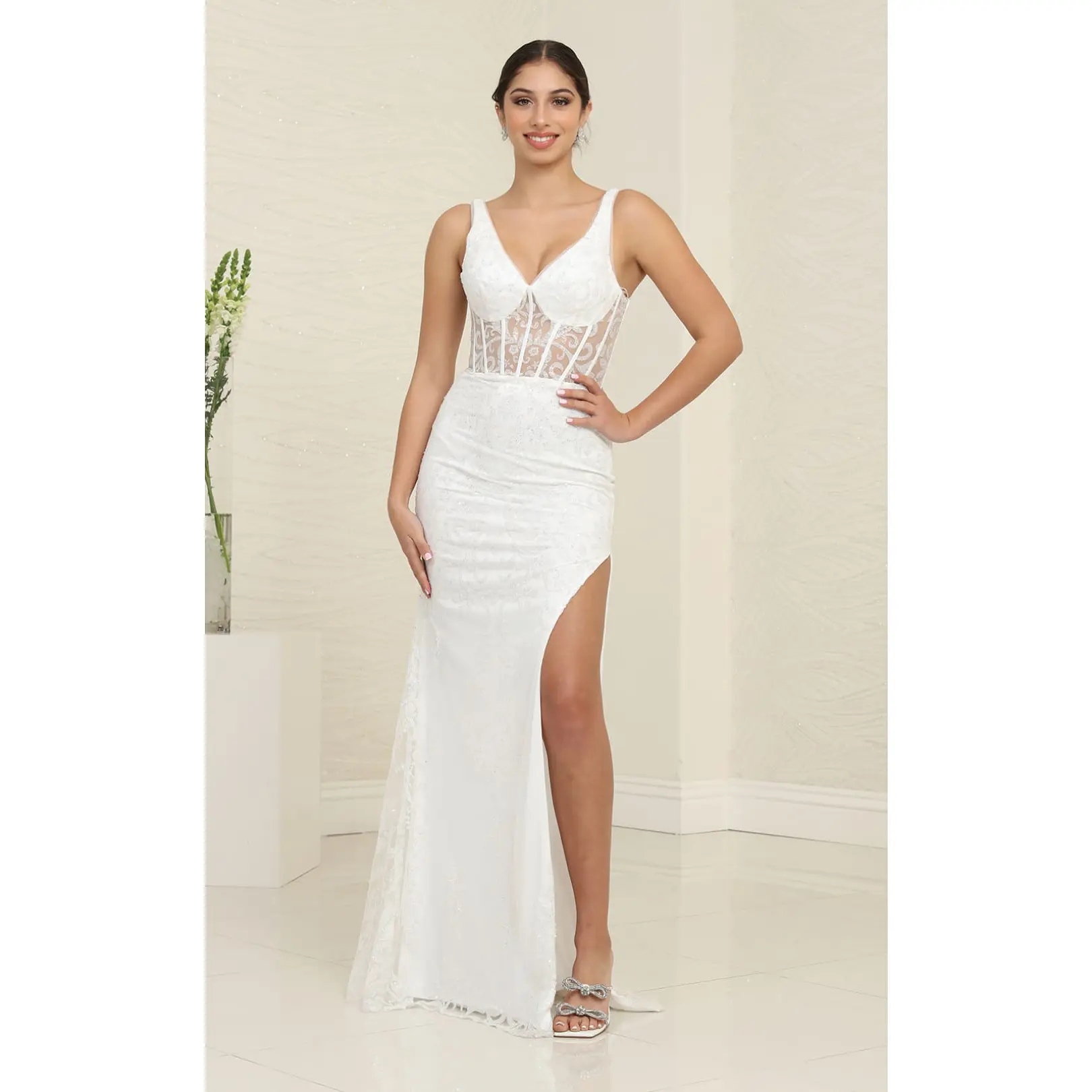 Sheath Wedding Dresses | Ivory Bridal Gown by MQ2102